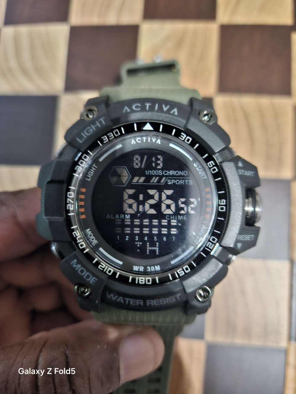 Activa Olive Green Digital Sport Watch with Black Bezel